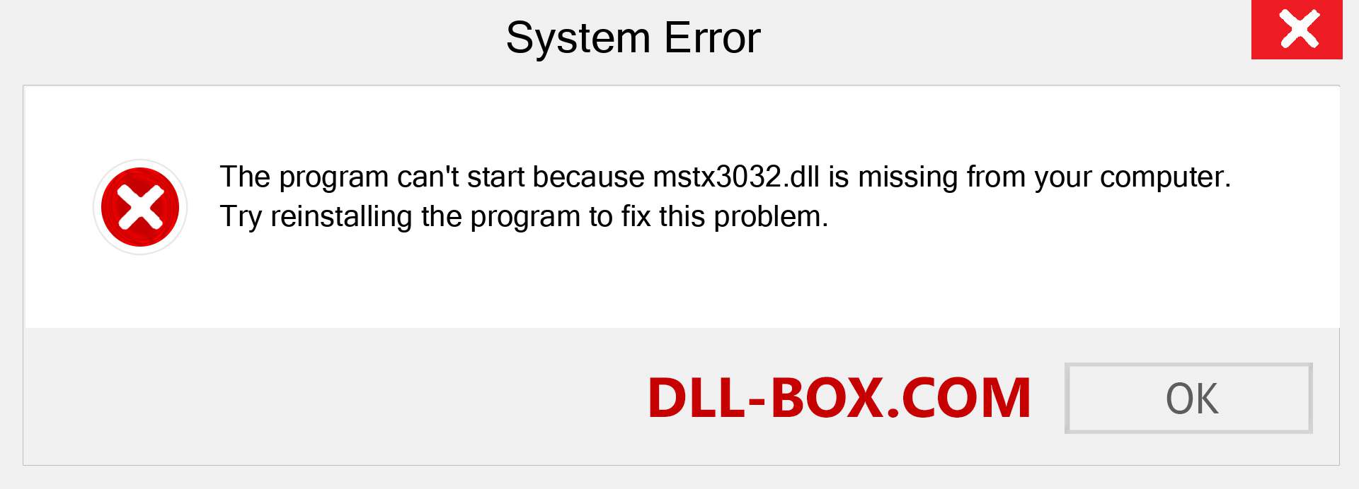 mstx3032.dll file is missing?. Download for Windows 7, 8, 10 - Fix  mstx3032 dll Missing Error on Windows, photos, images